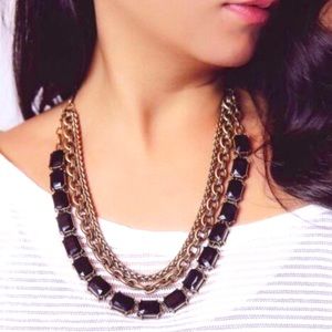 Jet Octogon convertible Necklace & Bracelet